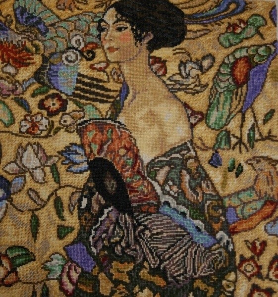 "Дама с веером". вышивка по мотивам картины Густава Климта. Мaya (фея, просто фея)
