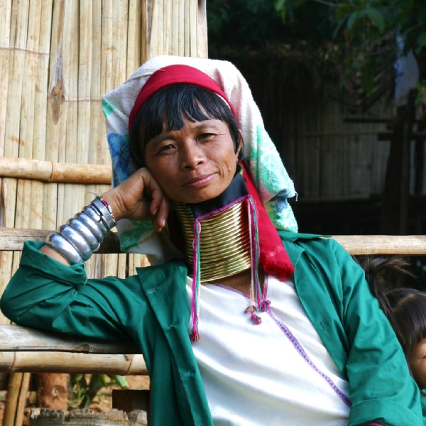 Изюминкой культуры северной части Тайланда являются малочисленные горные племена. Особенной славой и популярностью среди исследователей-этнографов всего мира и, конечно же, туристов пользуется Племя длинношеих женщин Карен (Karen). Племя Карен обитает в холмистой местности рядом с границей с Мьянмой, в 4 часах езды от города Чианг Май.
Народ Карен известен большинству из нас под названием «племя длинношеев» или «племя людей-жирафов». На самом деле женщины, носящие металлические кольца на шее, принадлежат подгруппе народности Карен – племени Падонг (Padaung). Остальные племена народа Карен не носят на шее колец.
Племя Карен пришло в Тайланд из Мьянмы (бывшей Бирмы), спасаясь от бесконечных войн и хаоса. Правительство Таиланда выделило племенам территорию на севере страны и разрешило жить там согласно своей культуре и традициям. С развитием туризма в северной части Тайланда, деревушки племени Карен стали самыми посещаемыми туристическими местами.
http://thailandworld.ru/?cat=7 МарМур