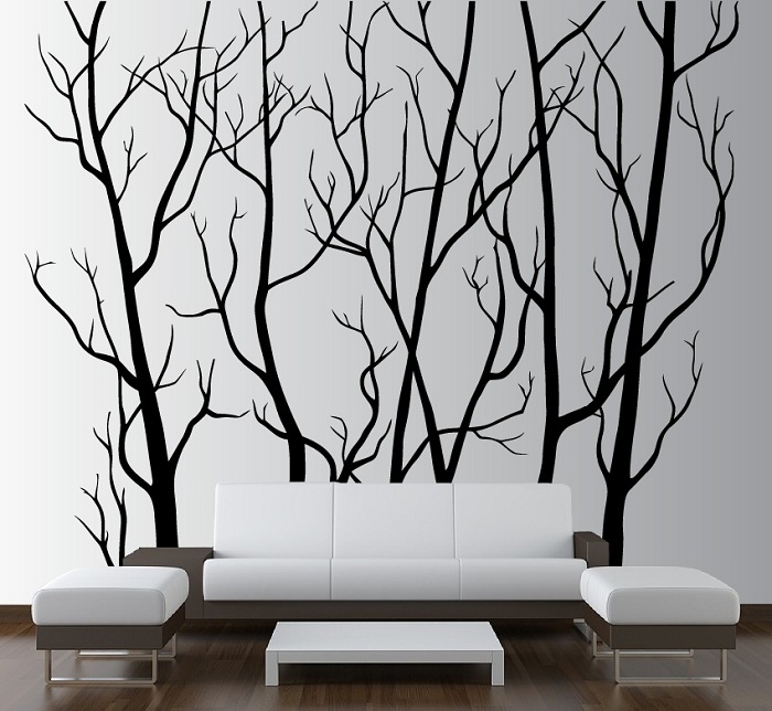 Интерьер дерево на стене