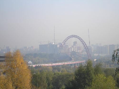 Вид из Крылатского на строительство моста. Логопед1