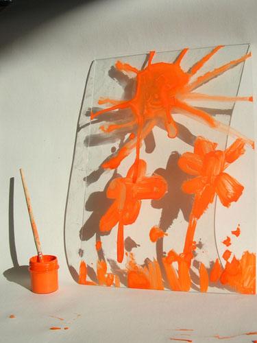 "Оранжевое лето" (рисунок на стекле) A-R-I