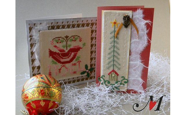 Новогодние подарки и открытки с вышивкой