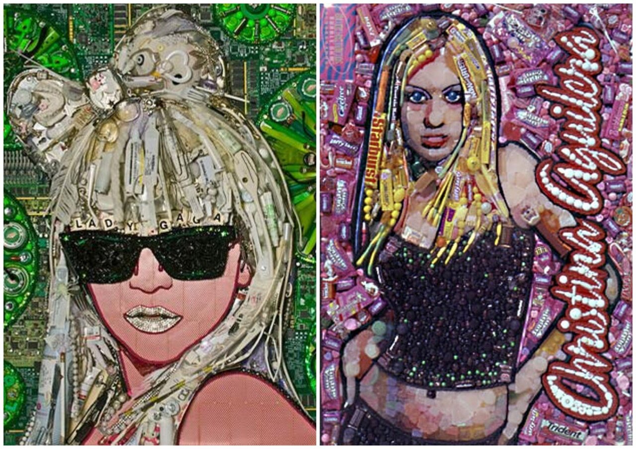 Леди Гага из мусора и леденцовая Кристина Агилера: кто и зачем создает картины из трэша и еды