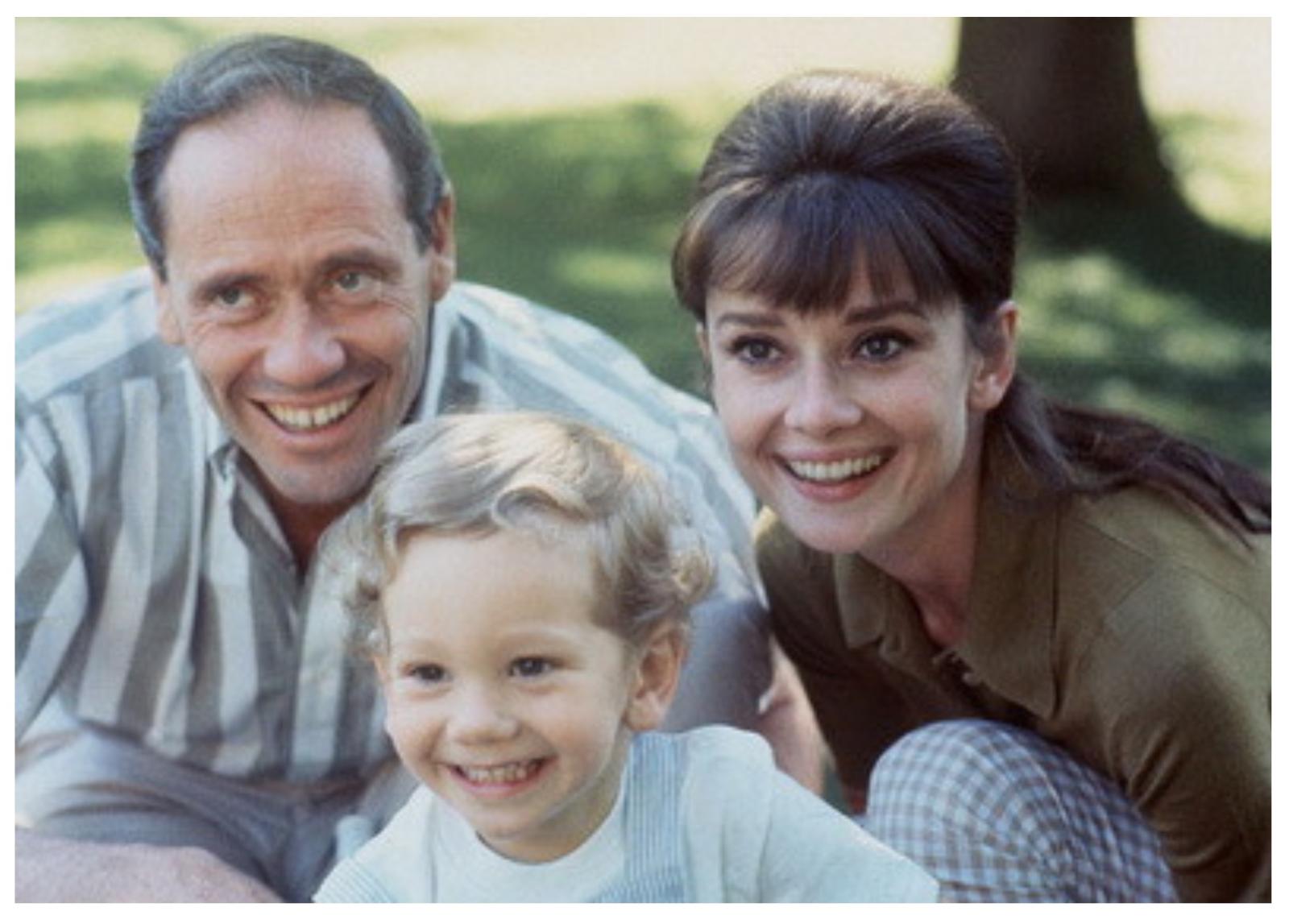 Одри Хепберн и Мел Феррер с сыном Шоном