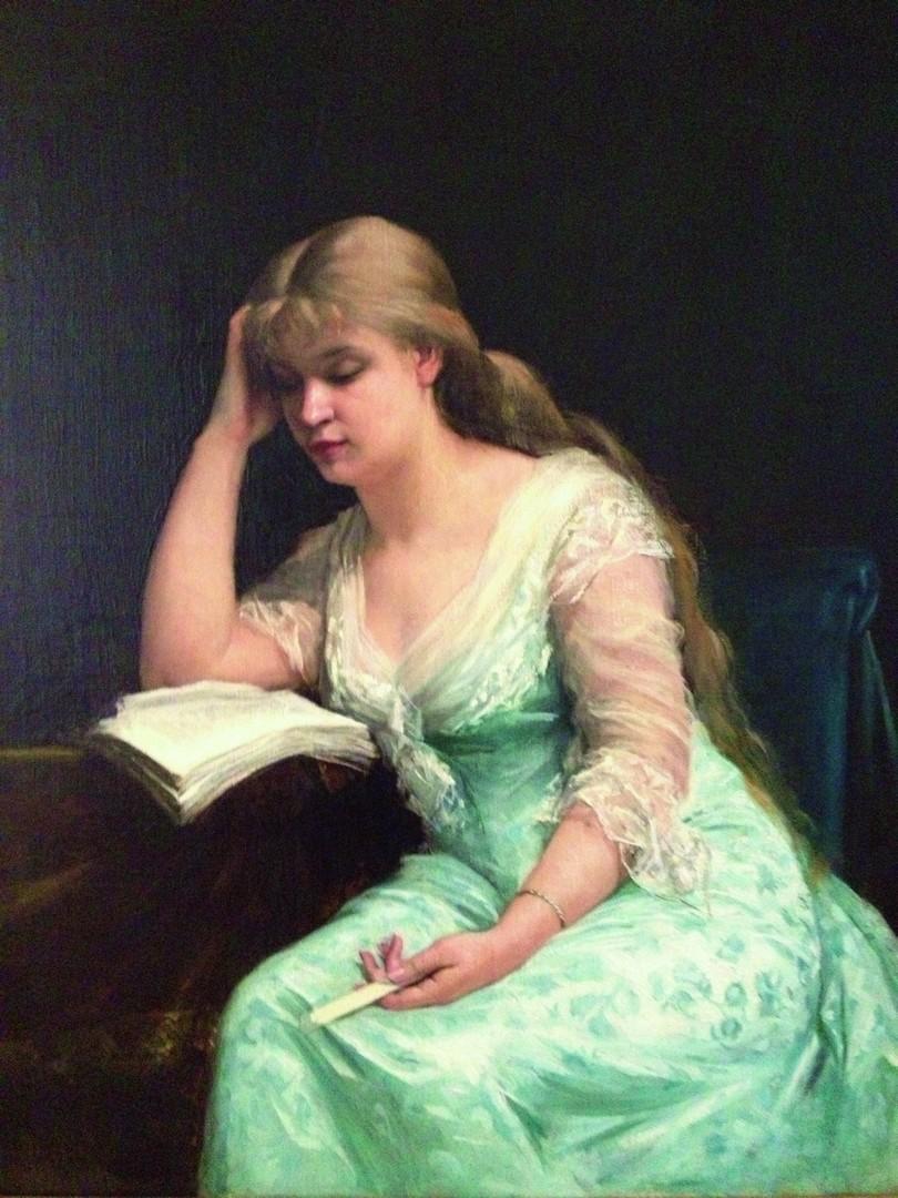 «Портрет юной читающей девушки», 1880 год, холст, масло, 130 Х 90 см, частное собрание
