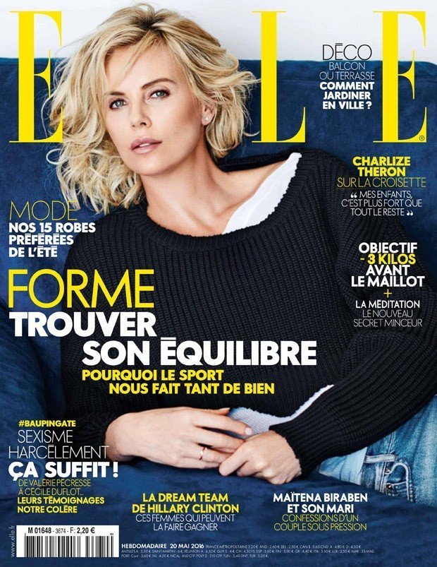 Шарлиз Терон украсила обложку Elle France