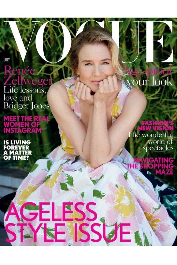 Рене Зеллвегер после пластики появилась на обложке журнала Vogue 